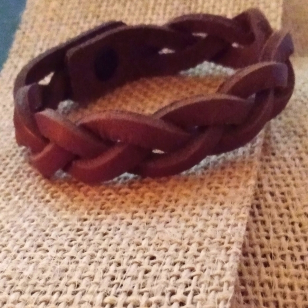 Boho leather handmade cuff bracelet